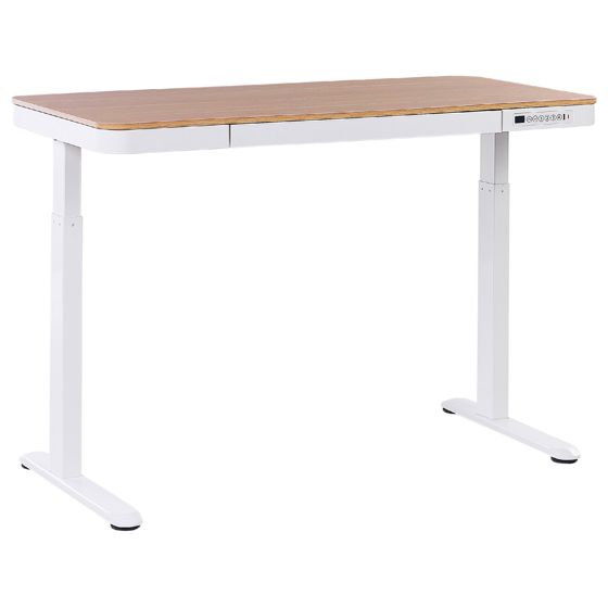 Sähkösäädettävä työpöytä KENLY Ruskea/valkoinen 120 cm 60 cm USB-portilla
