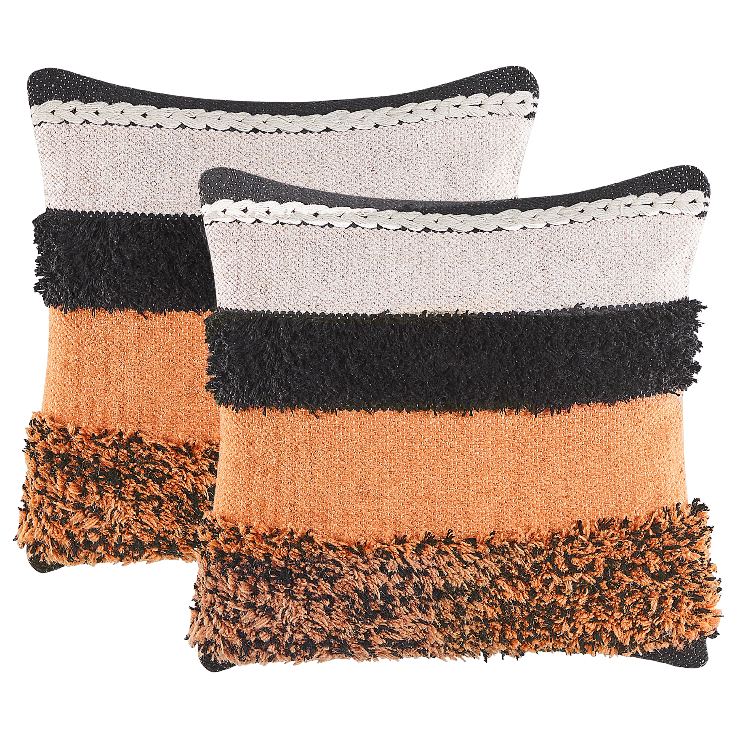 Koristetyynysetti 2 kpl MIHALGAZI puuvilla 45 x 45 cm Monivärinen Raitakuvio