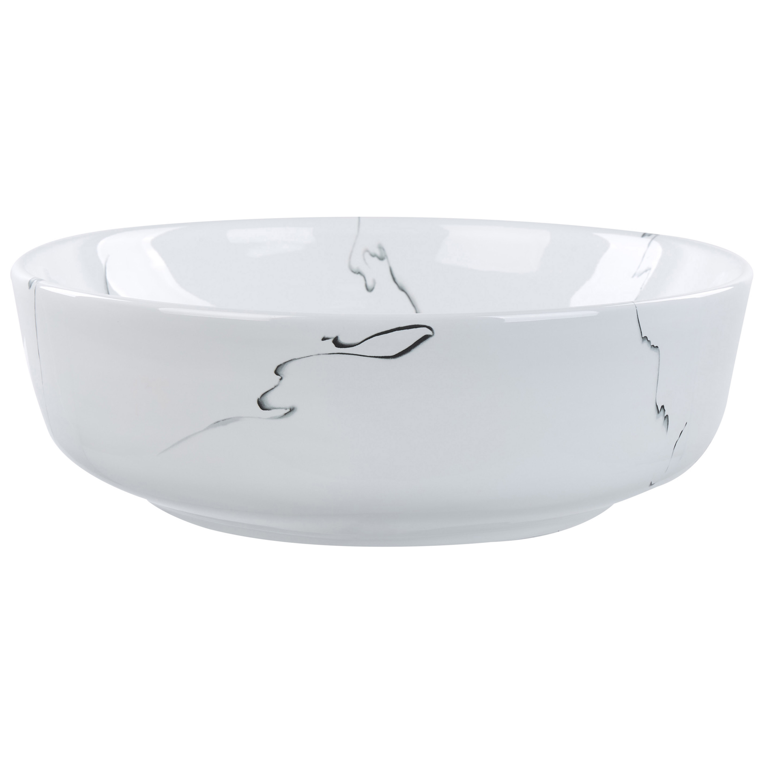 Pesuallas tason päälle HOPI ⌀ 42 cm keramiikka Valkoinen marmorikuvio