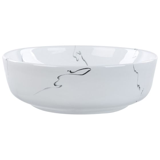 Pesuallas tason päälle HOPI ⌀ 42 cm keramiikka Valkoinen marmorikuvio