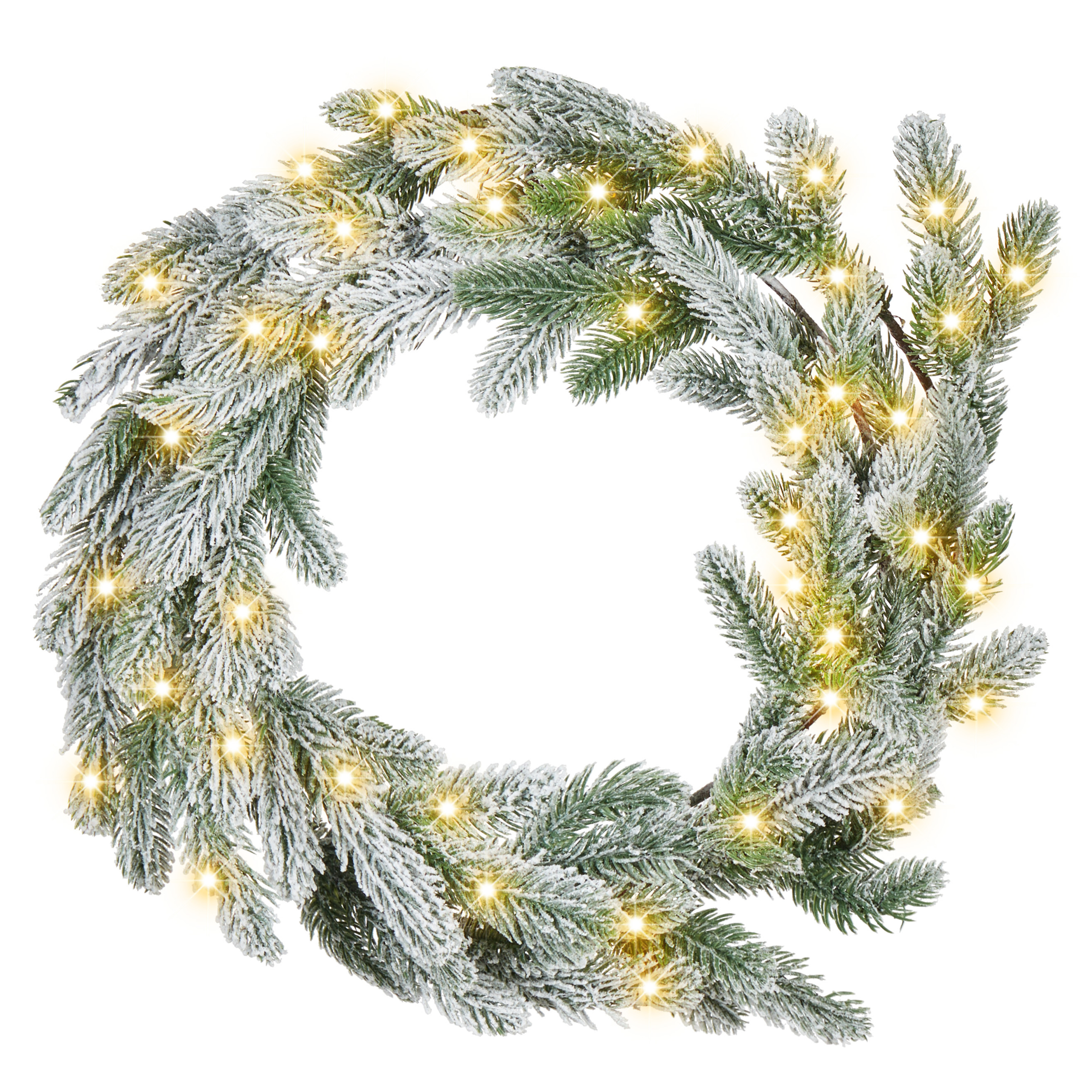 Luminen joulukranssi LED-valo ALBINI Vihreä 45 cm