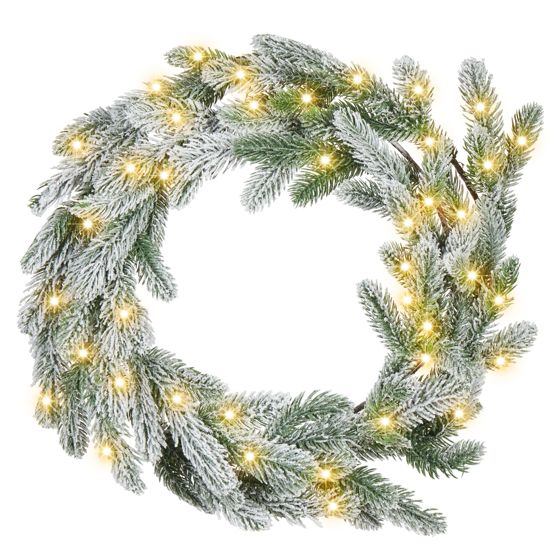 Luminen joulukranssi LED-valo ALBINI Vihreä 45 cm