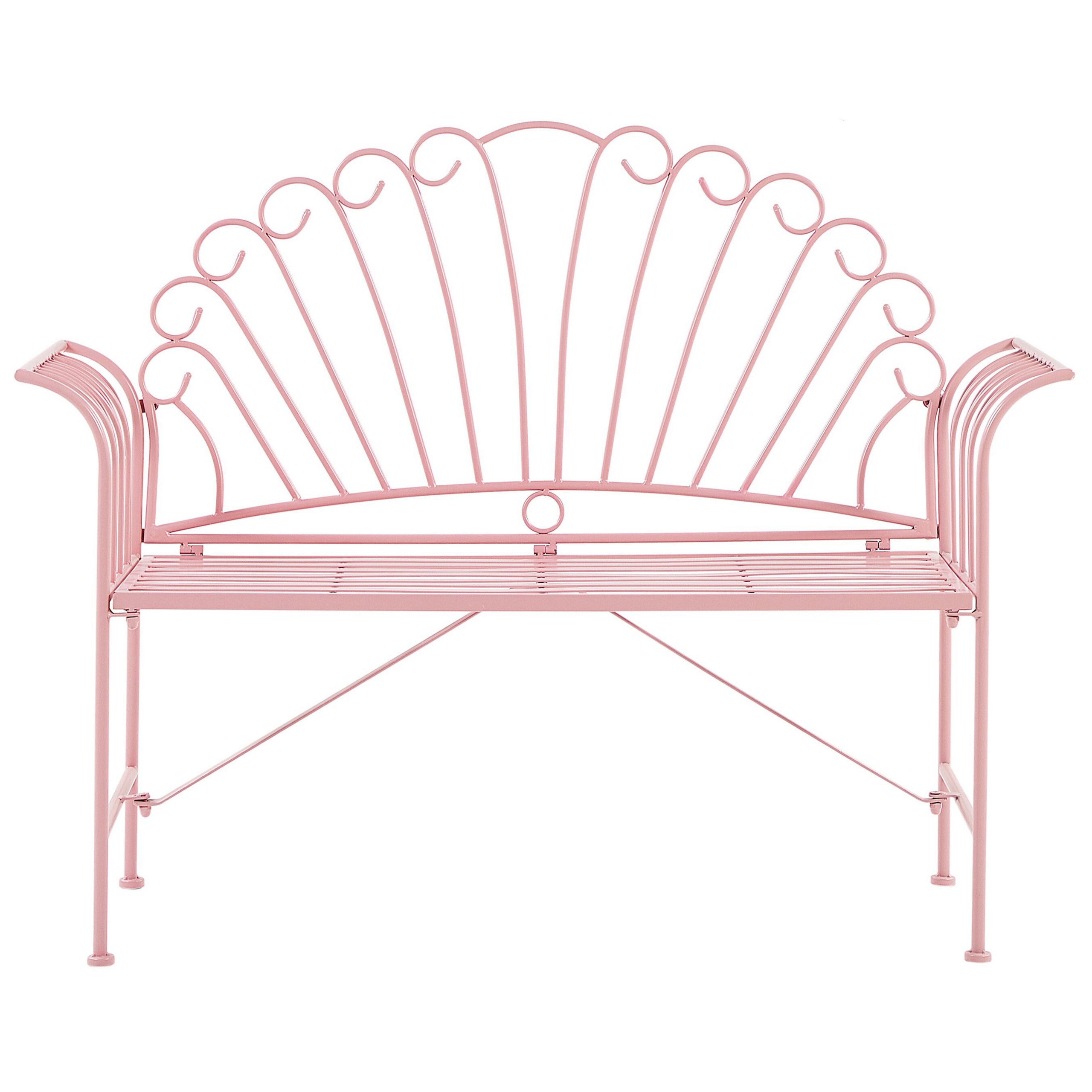 Puutarhapenkki CAVINIA 125 cm metalli Vaaleanpunainen