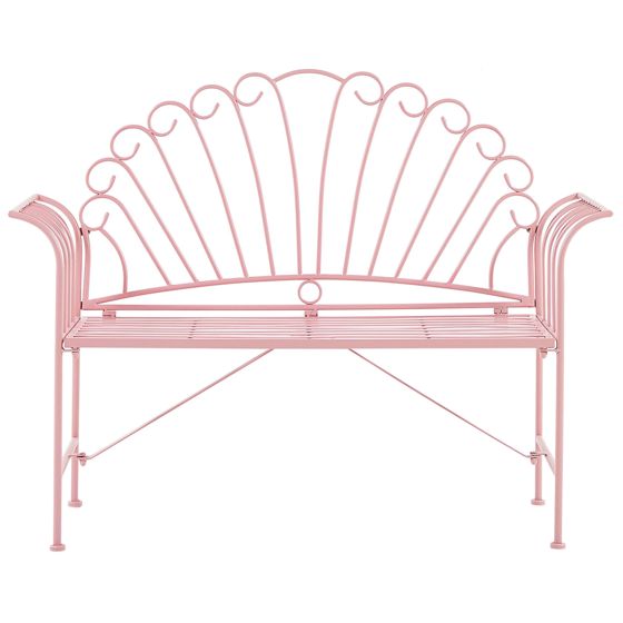 Puutarhapenkki CAVINIA 125 cm metalli Vaaleanpunainen