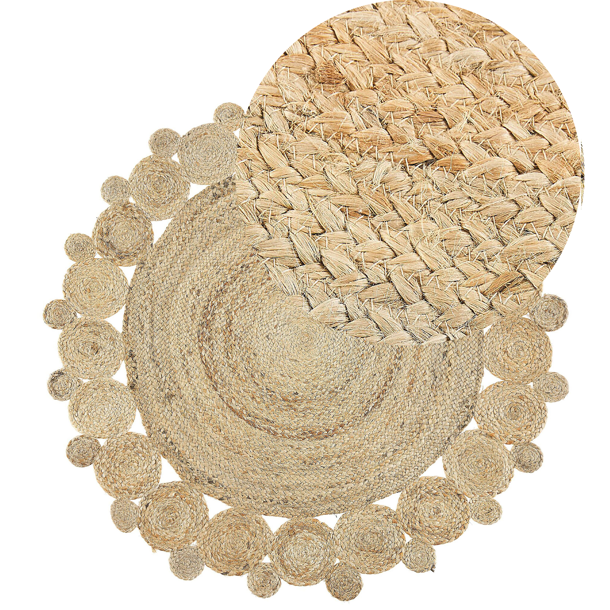 Matto GOLGEN Beige ø 120 cm juutti