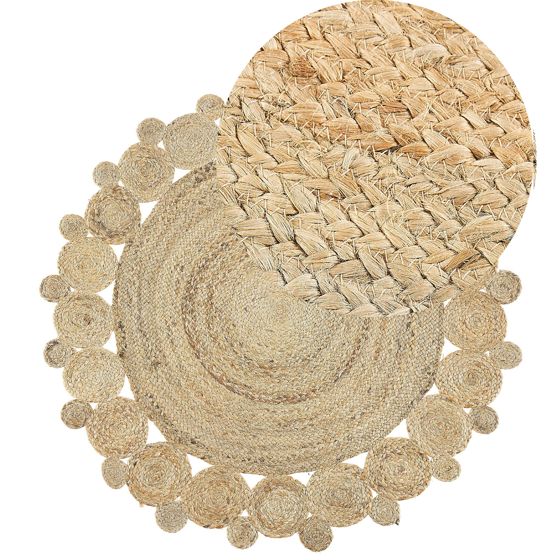 Matto GOLGEN Beige ø 120 cm juutti