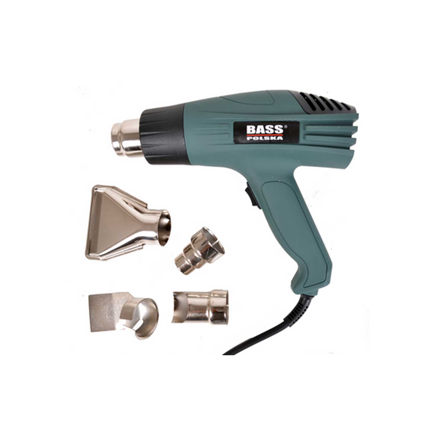 Muovinen kuumailmapistooli suuttimilla, 2000 W