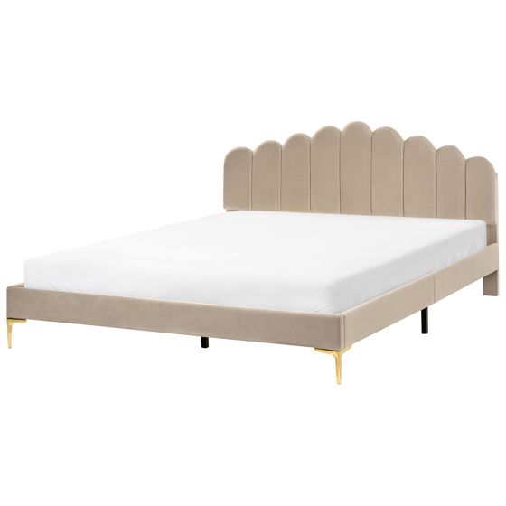 Sänky sametti SAUVIAN 180 x 200 cm Ruskeanharmaa