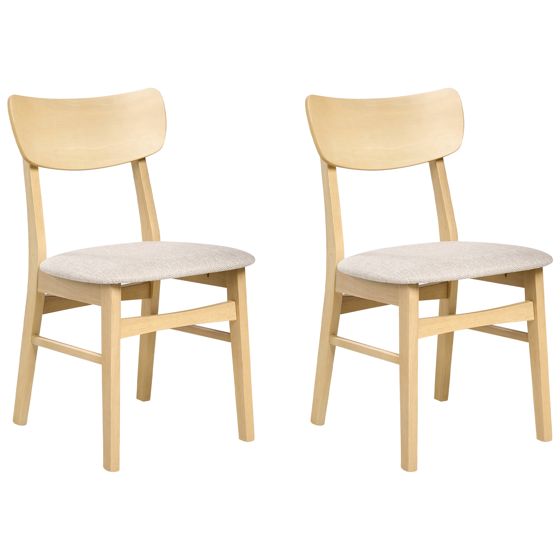 Ruokatuolisetti 2 kpl ANOKA puu Vaaleanruskea/beige