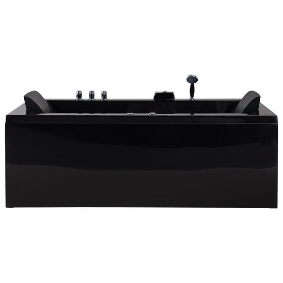 Kulmaporeamme LED-valolla VARADERO 183 x 90 cm Musta Vasen
