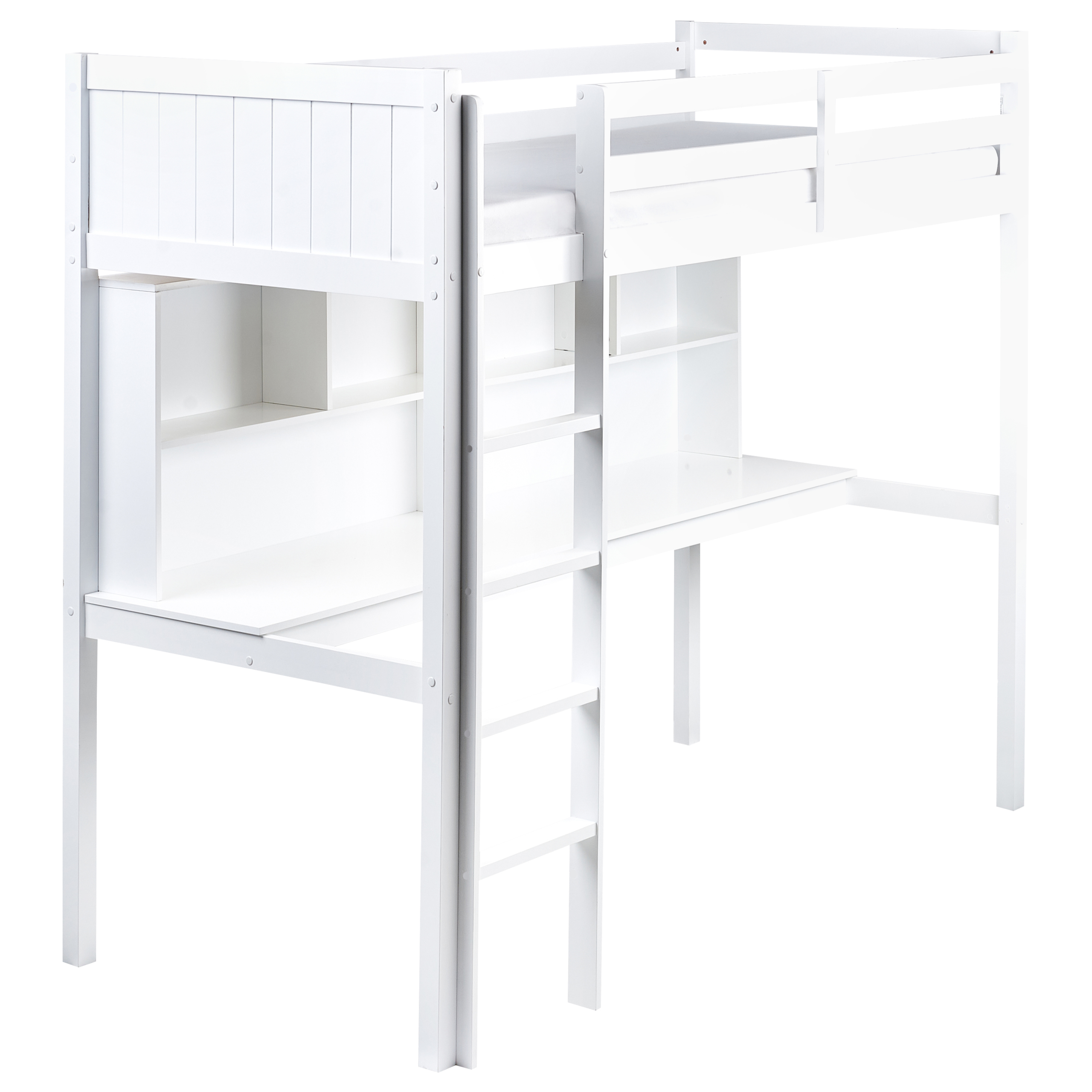 Parvisänky työpöydällä mänty FOUCAMONT 90 x 200 cm Valkoinen