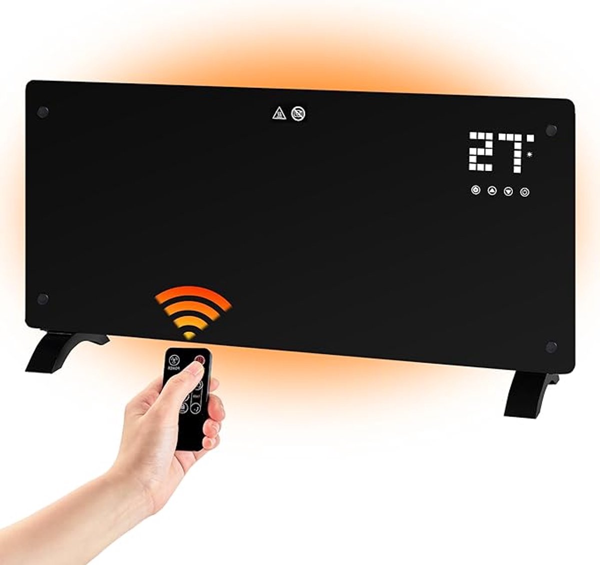 NETTLIFE 2000 W sähkölämmitin, hiljainen patteri kaukosäätimellä, termostaatilla, ajastimella ja kahdella tehotasolla.