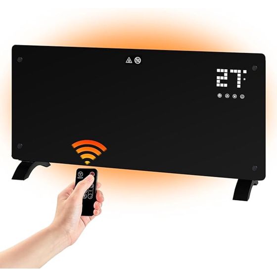 NETTLIFE 2000 W sähkölämmitin, hiljainen patteri kaukosäätimellä, termostaatilla, ajastimella ja kahdella tehotasolla.