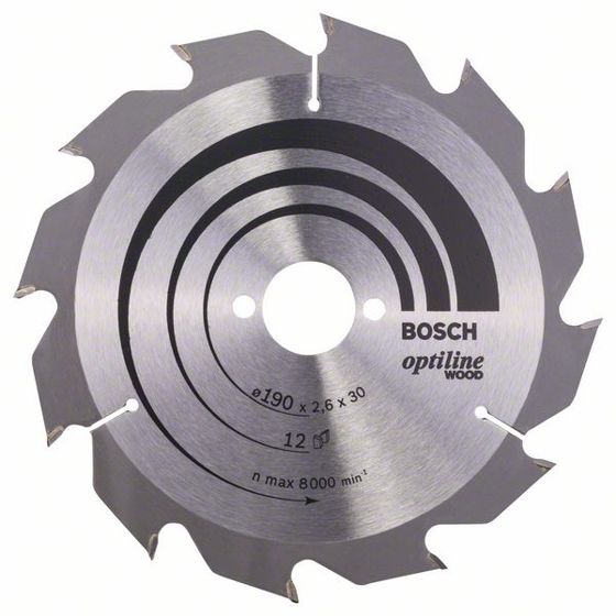 Bosch Optiline Wood -Pyörösahanterä 190x30 mm, 12 hammasta