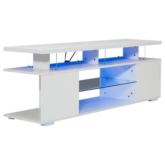 TV-taso LED-valaistuksella, puhtaanvalkoinen