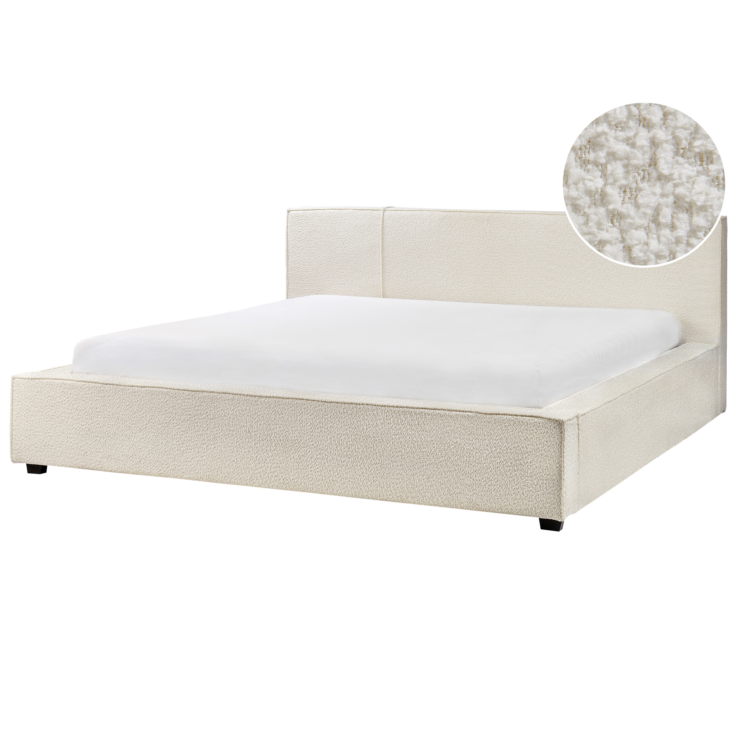 Sänky buklee MIRANDE 180 x 200 cm Luonnonvalkoinen