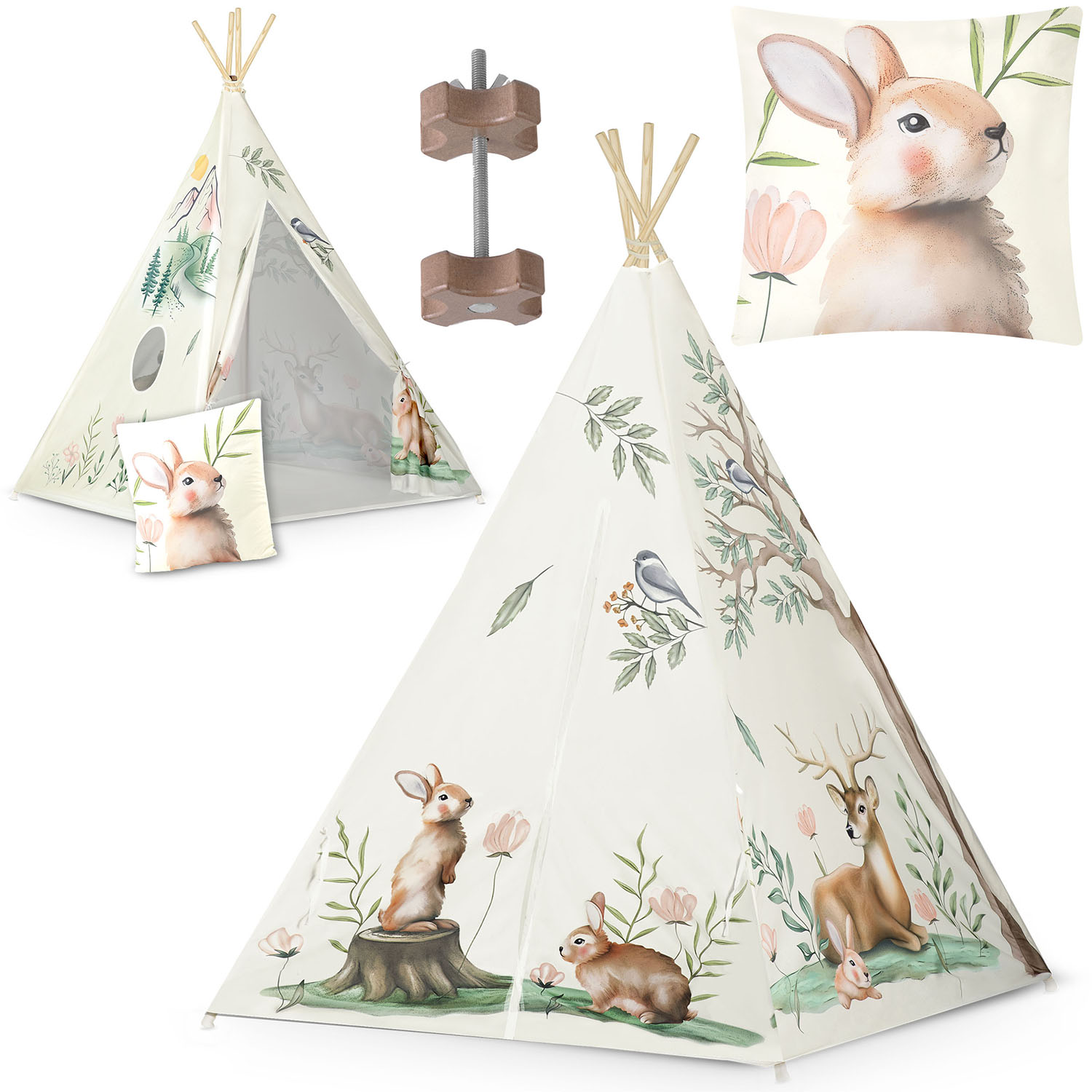 Nukido lasten teepee-teltta - beige