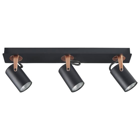 Spottivalaisin 3 polttimoa KLIP säädettävä metalli Musta