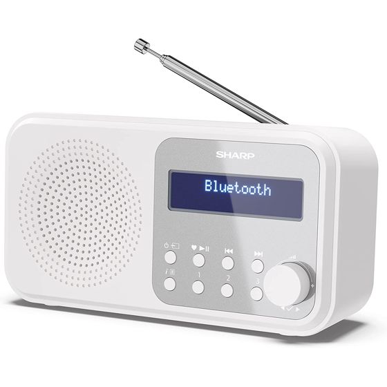 Sharp DR-P420(WH) Tokyo kannettava digitaaliradio, FM/DAB/DAB+, Bluetooth 5.0, USB- tai akkukäyttöinen, lumivalkoinen | Sharp | Tokyo kannettava digitaaliradio | DR-P420(WH) | valkoinen | USB-portti | Bluetooth