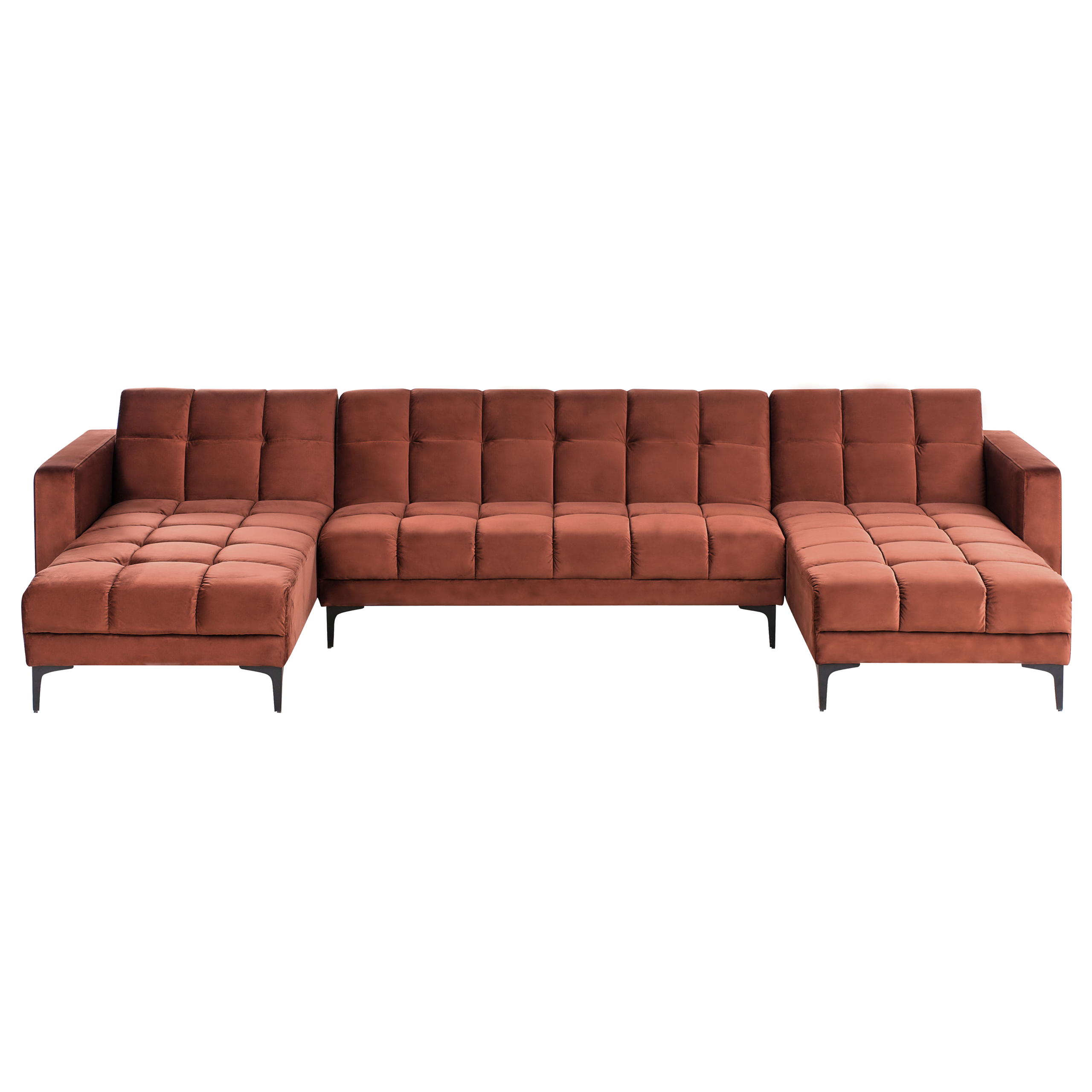 U-moduulivuodesohva ALNES sametti Vaalea punainen 5-istuttava