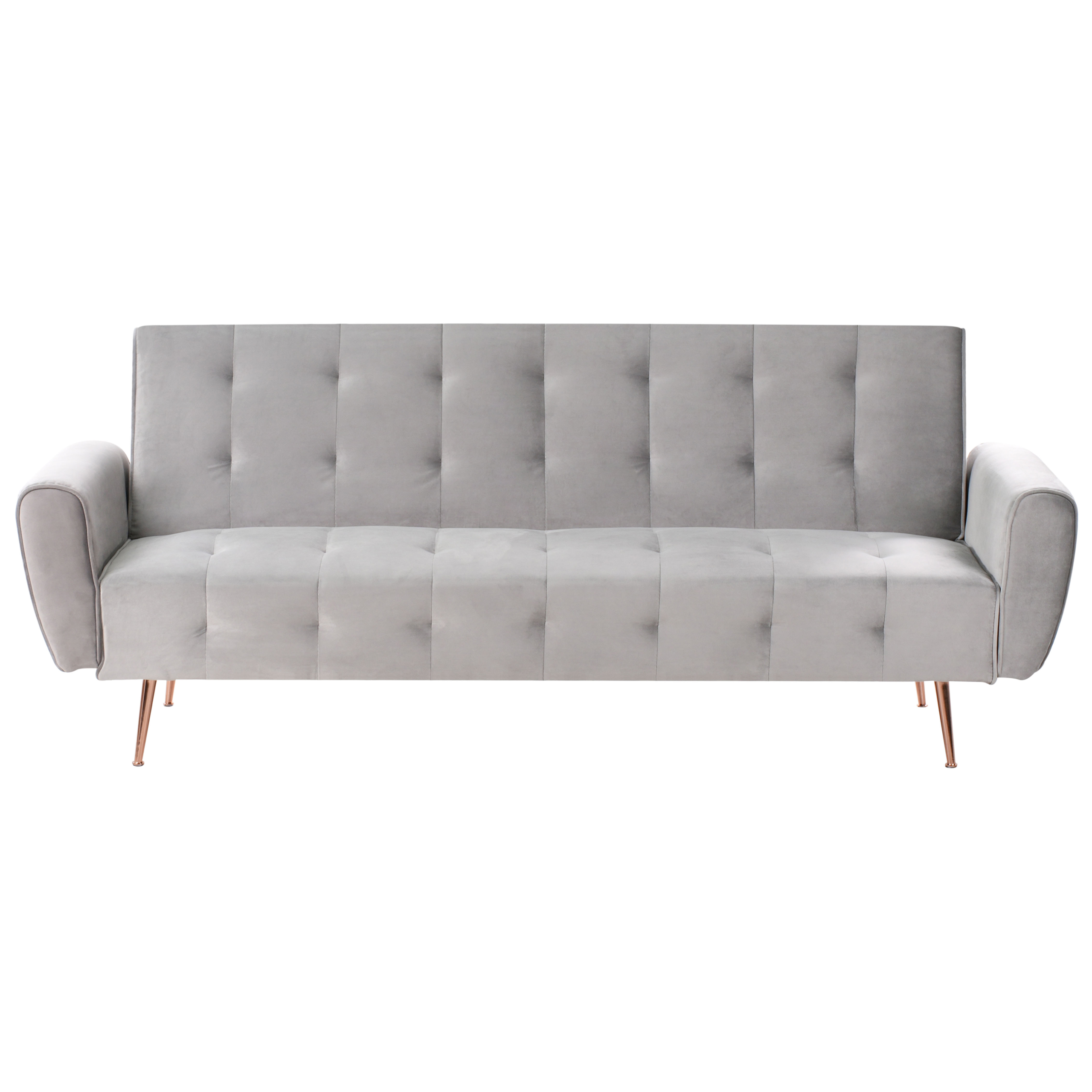 Vuodesohva SELNES sametti Vaaleanharmaa 3-istuttava