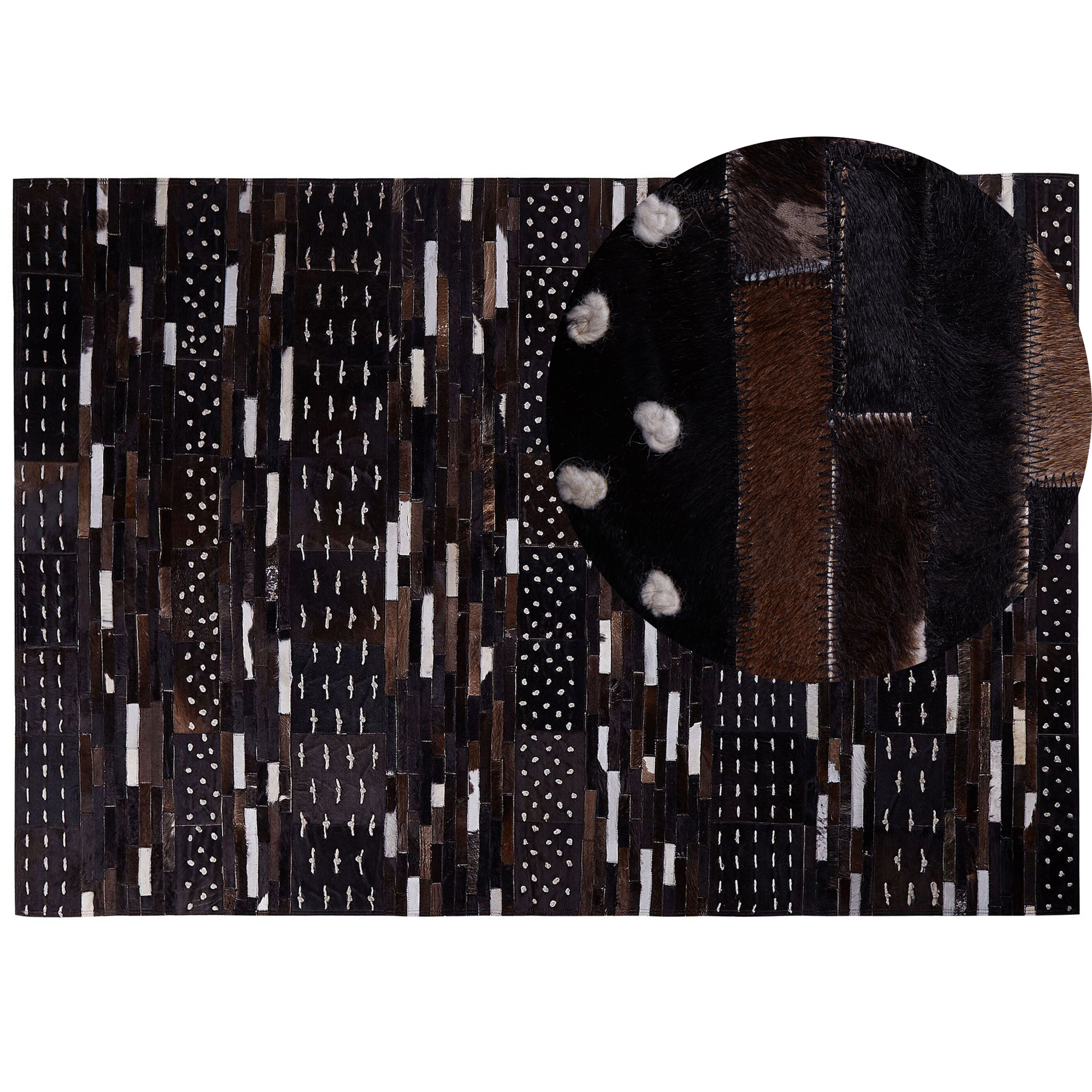 Matto AKSEKI Tummanruskea 160 x 230 cm nahka