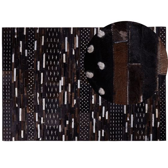 Matto AKSEKI Tummanruskea 160 x 230 cm nahka