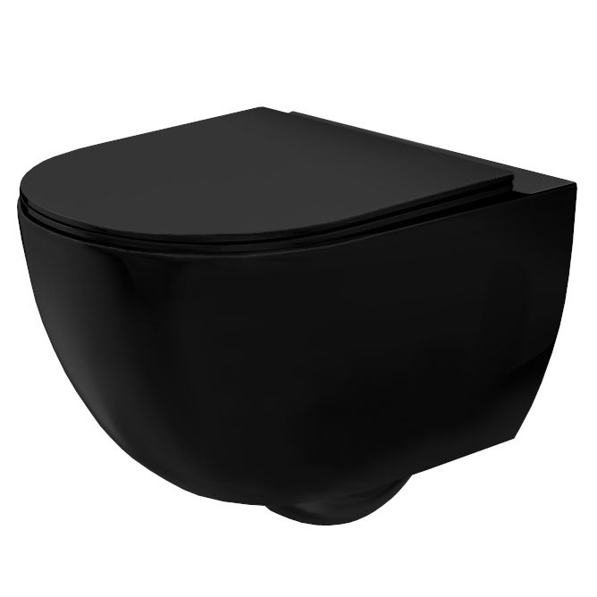 REA Seinä-WC CARLO MINI RIMLES DUROPLAST/FLAT/ZM musta