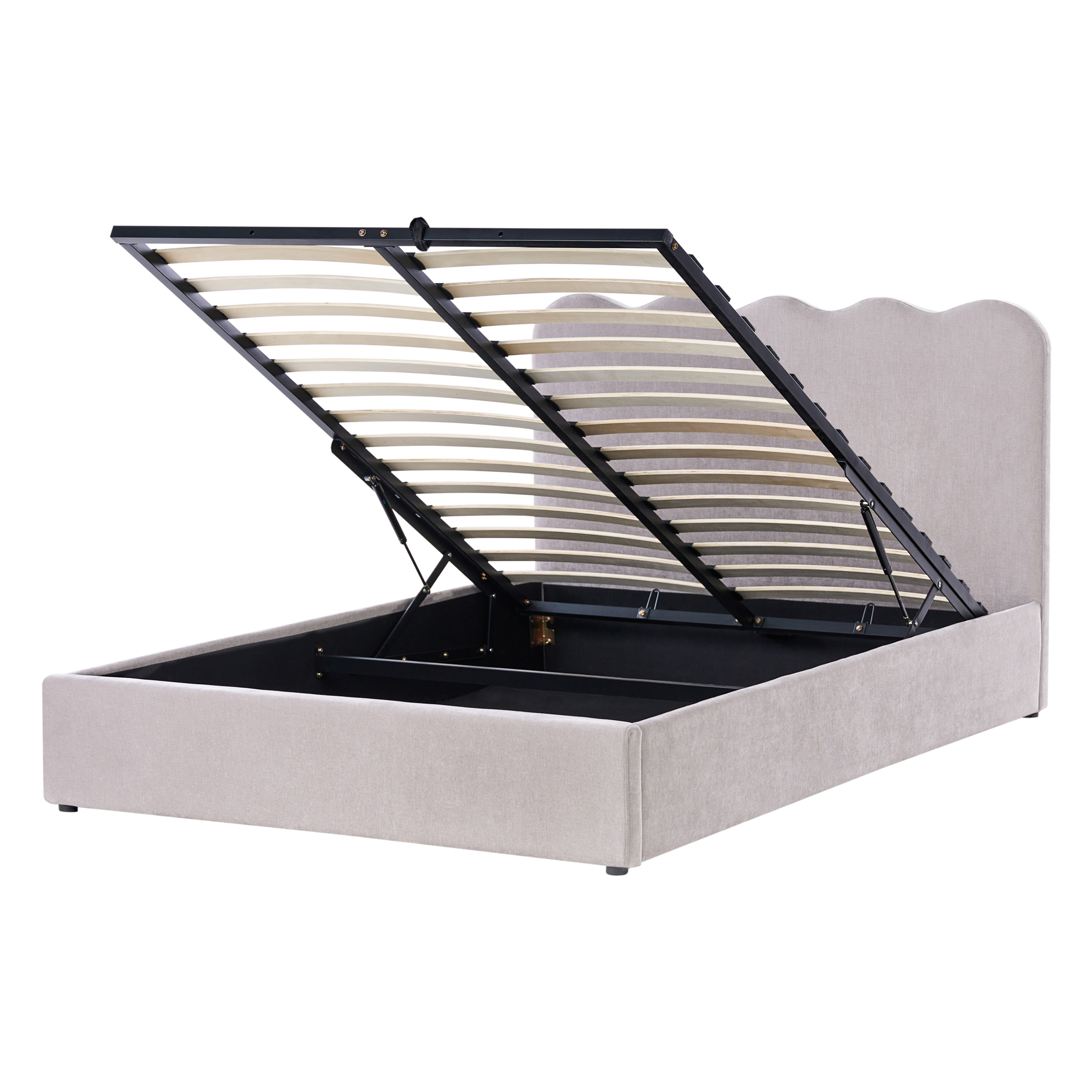 Sänky säilytystilalla kangas NANTERRE 140 x 200 cm Beige