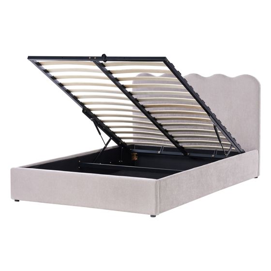 Sänky säilytystilalla kangas NANTERRE 140 x 200 cm Beige