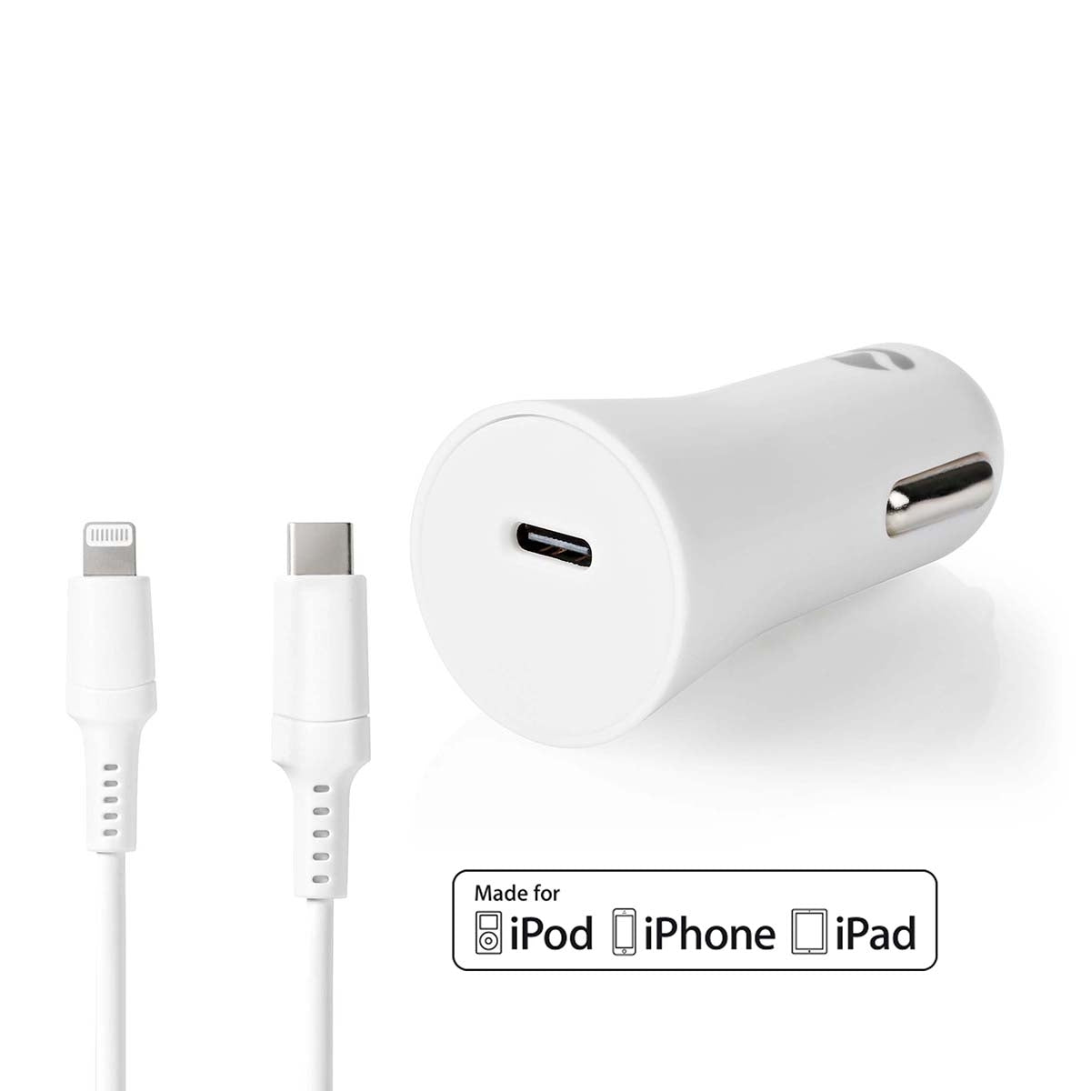20W USB-C autolaturi Lightning-kaapelilla Power Delivery lataukseen