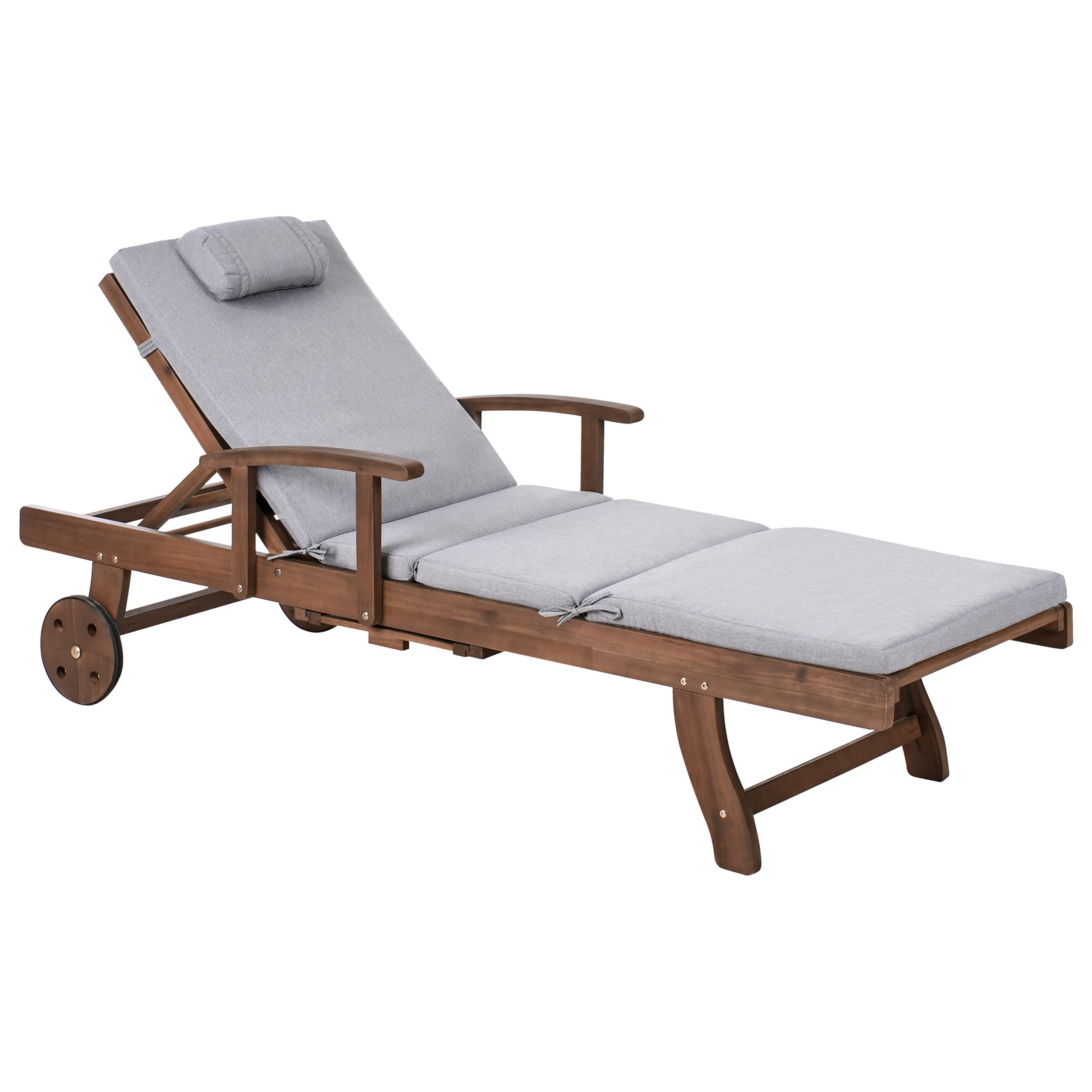 Aurinkotuoli pehmusteella AMANTEA PREMIUM akaasia Meleerattu harmaa