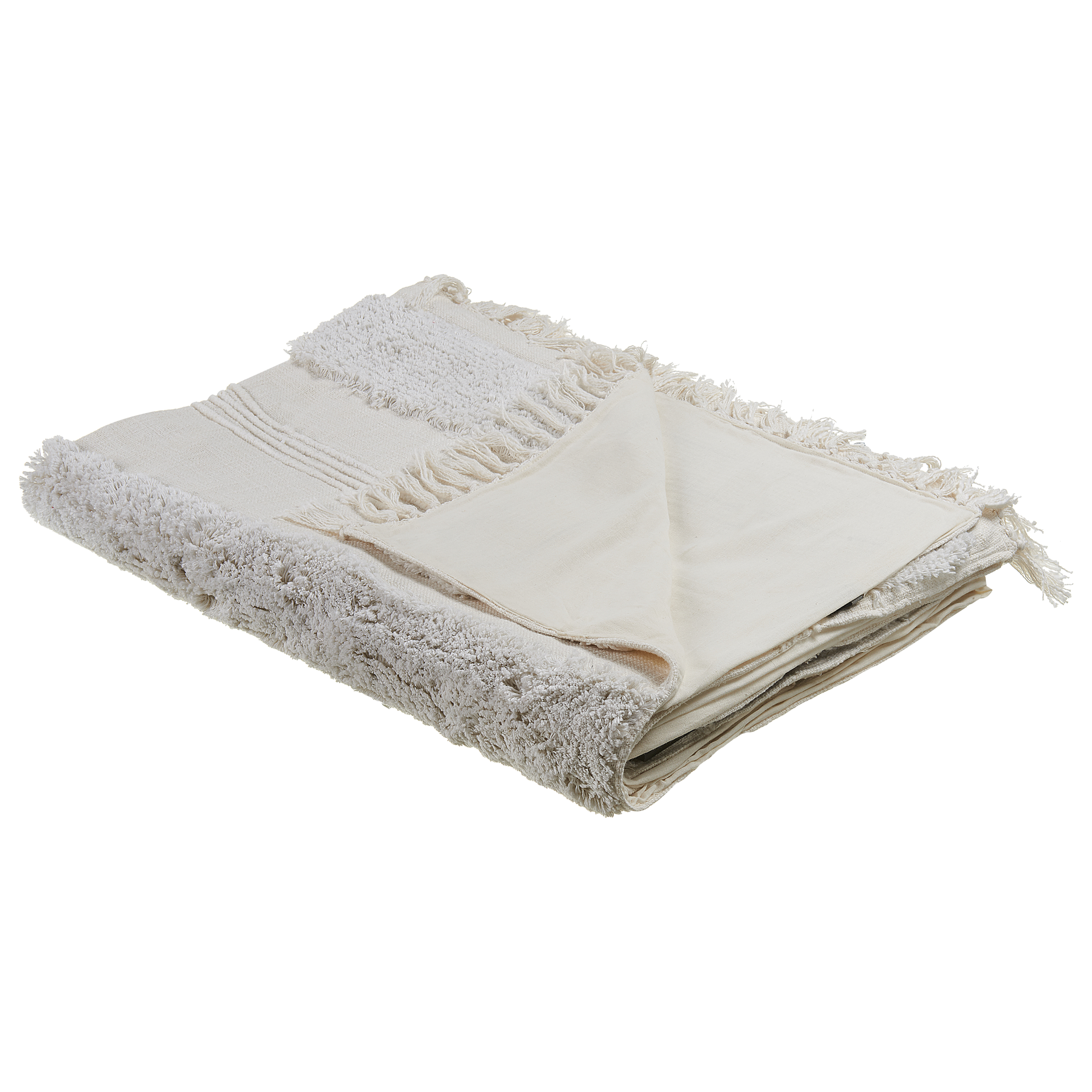 Torkkupeitto RAEBARELI puuvilla 130 x 180 cm Vaaleanbeige