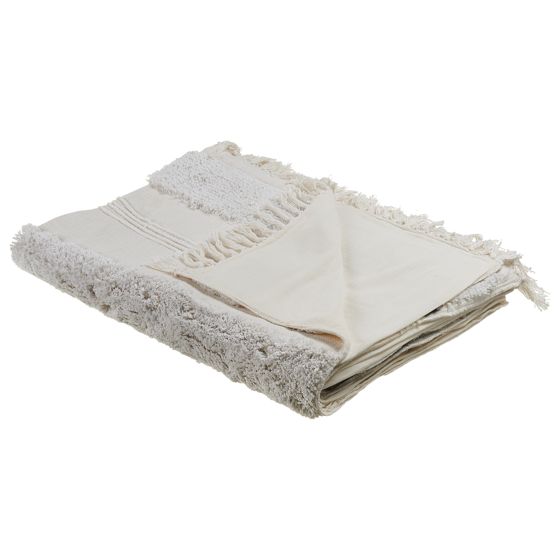 Torkkupeitto RAEBARELI puuvilla 130 x 180 cm Vaaleanbeige