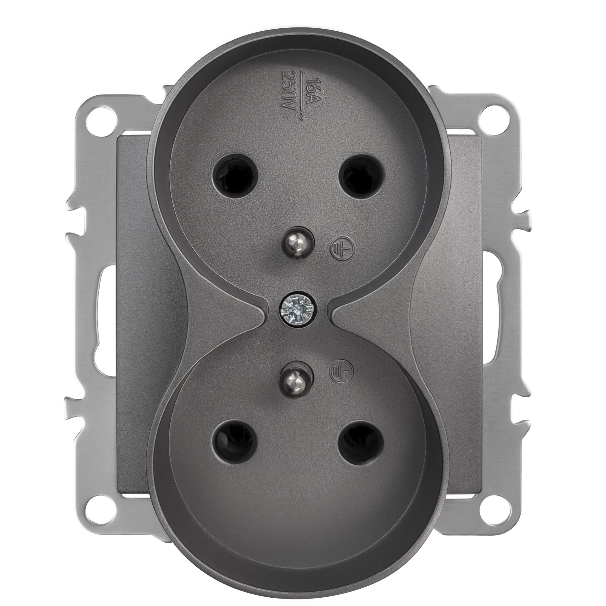 Toolight Kaksiosainen maadoitettu pistorasia OSTE JNH002-G Harmaa 5, 1x8, 4x8, 4cm