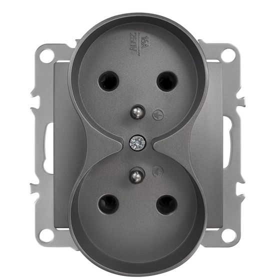 Toolight Kaksiosainen maadoitettu pistorasia OSTE JNH002-G Harmaa 5, 1x8, 4x8, 4cm