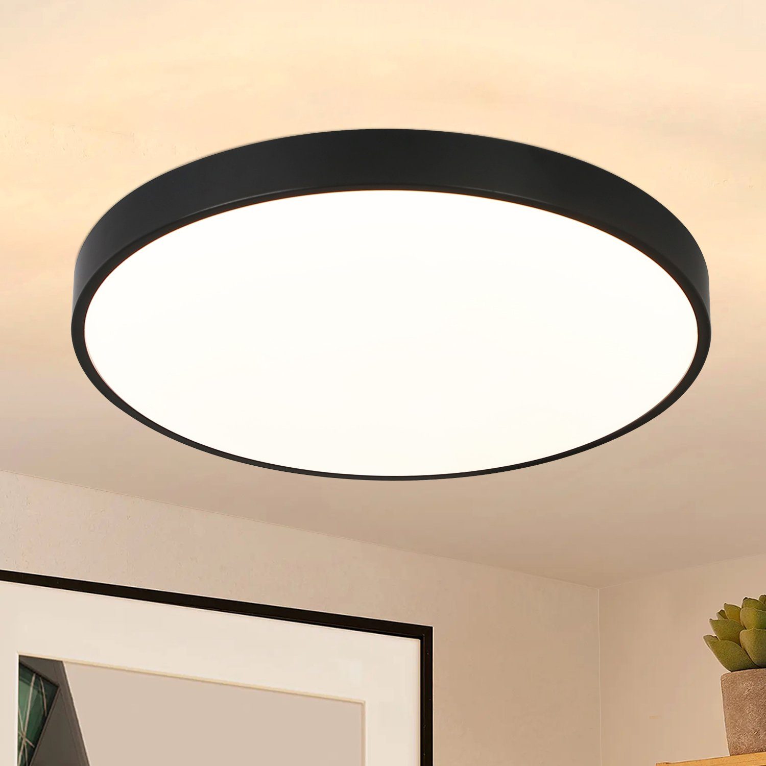 ZMH 12 W:n LED-kattovalaisin, 3000 K, moderni ja litteä kylpyhuonevalaisin