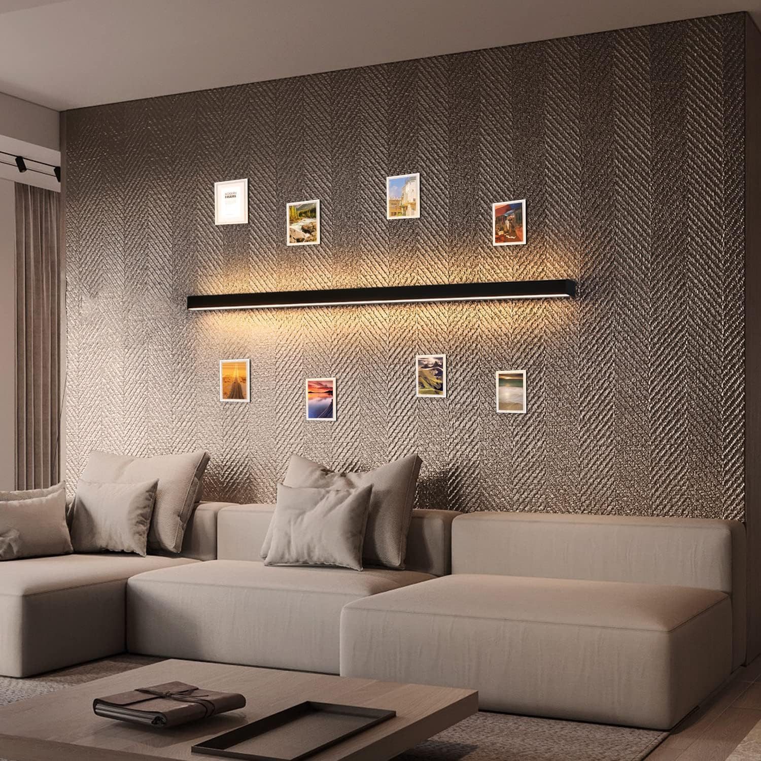 NETTLIFE 2 LED - seinävalaisinta, moderniin, sisätilaan, 100CM, 34WKäytävään, ylös, alas, lämmin Valkoinen, musta