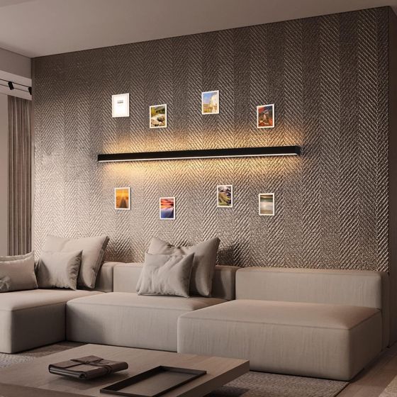 NETTLIFE 2 LED - seinävalaisinta, moderniin, sisätilaan, 100CM, 34WKäytävään, ylös, alas, lämmin Valkoinen, musta