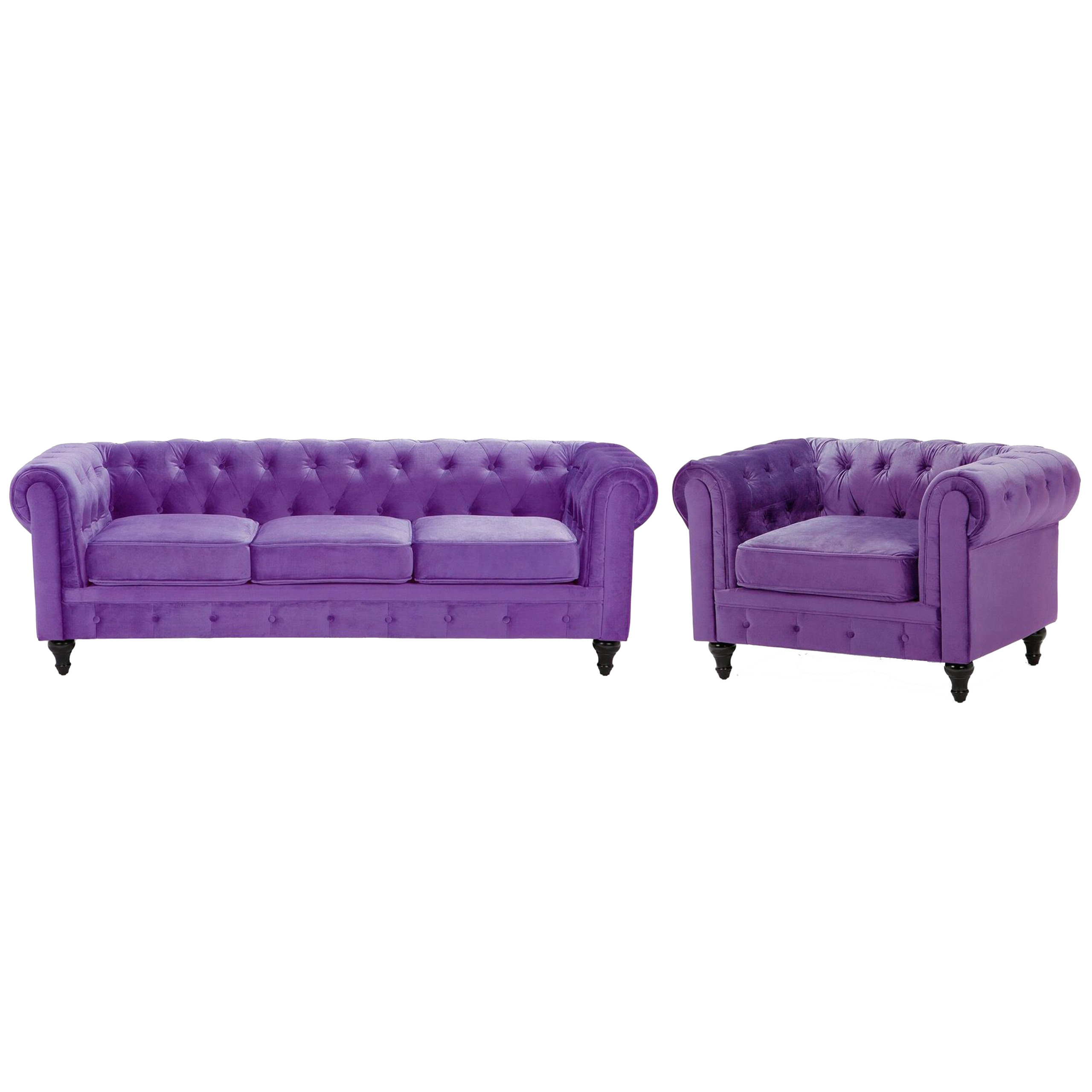 Sohvaryhmä 4-istuttava CHESTERFIELD sametti Violetti