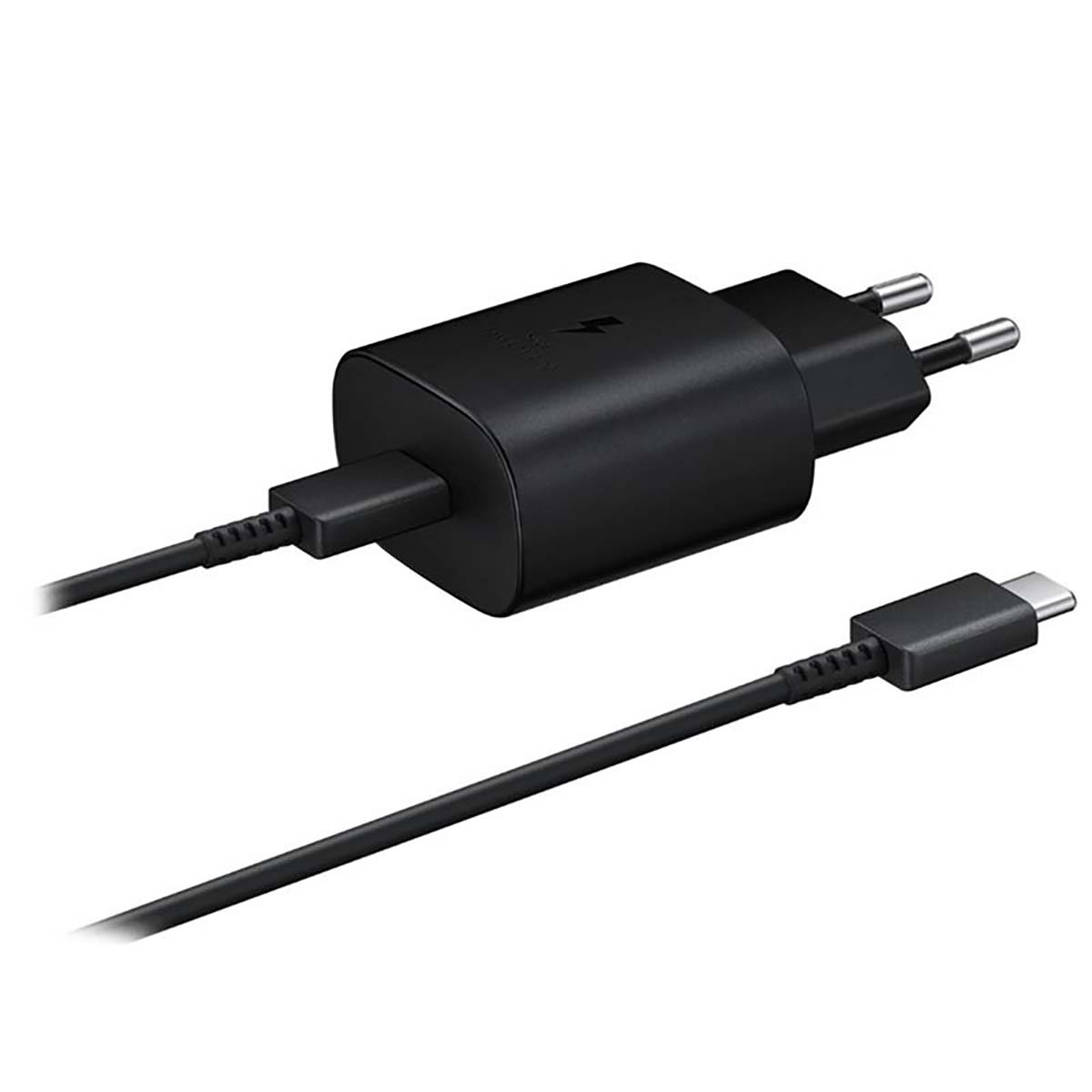 25W USB-C-seinälaturi ja 1m USB-C–USB-C-kaapeli