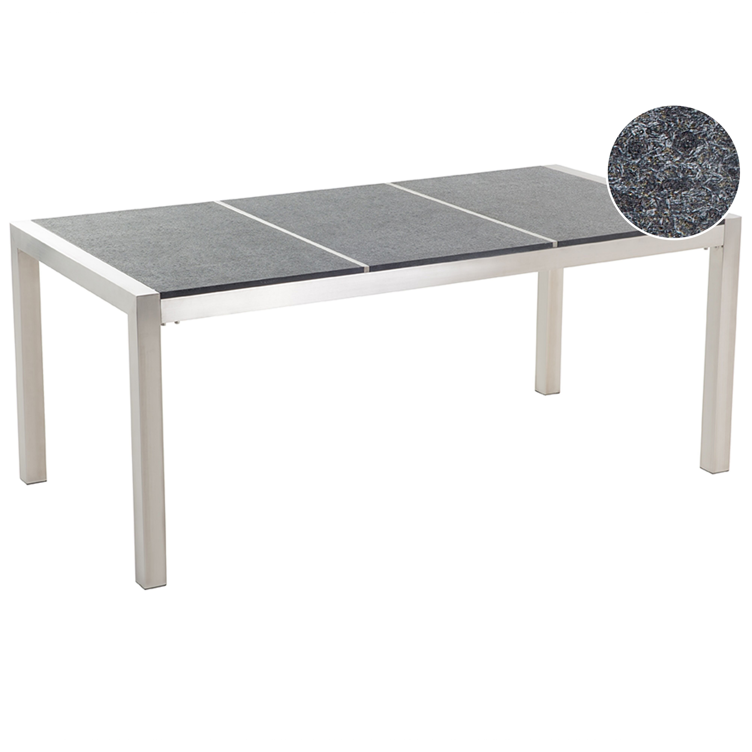 Puutarhapöytä GROSSETO 180 cm 90 cm Graniitti Poltettu Grafiitinharmaa