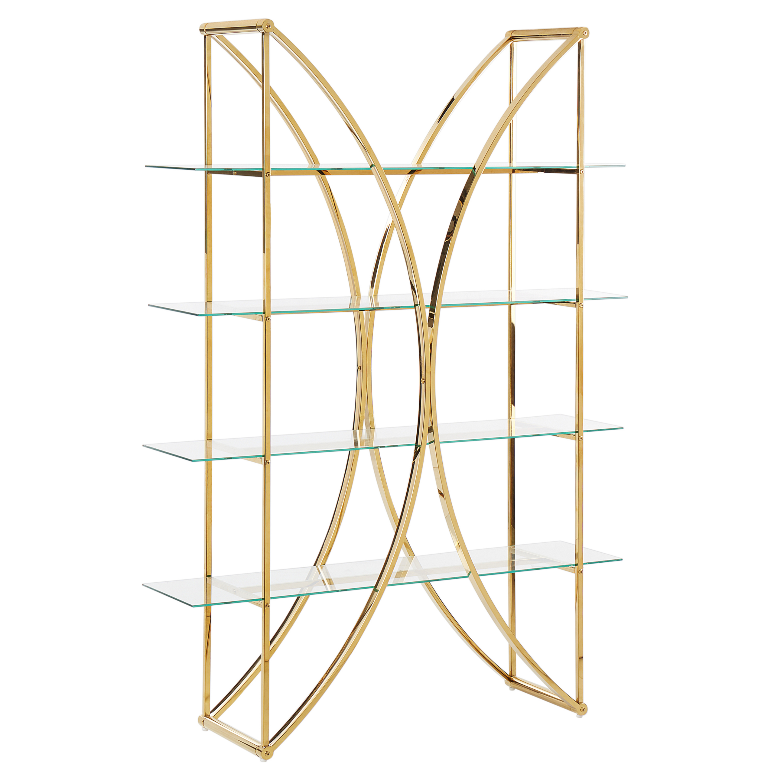 Hylly 4-tasoinen HOLLOW metalli 175 cm Kulta
