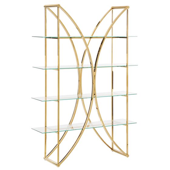 Hylly 4-tasoinen HOLLOW metalli 175 cm Kulta