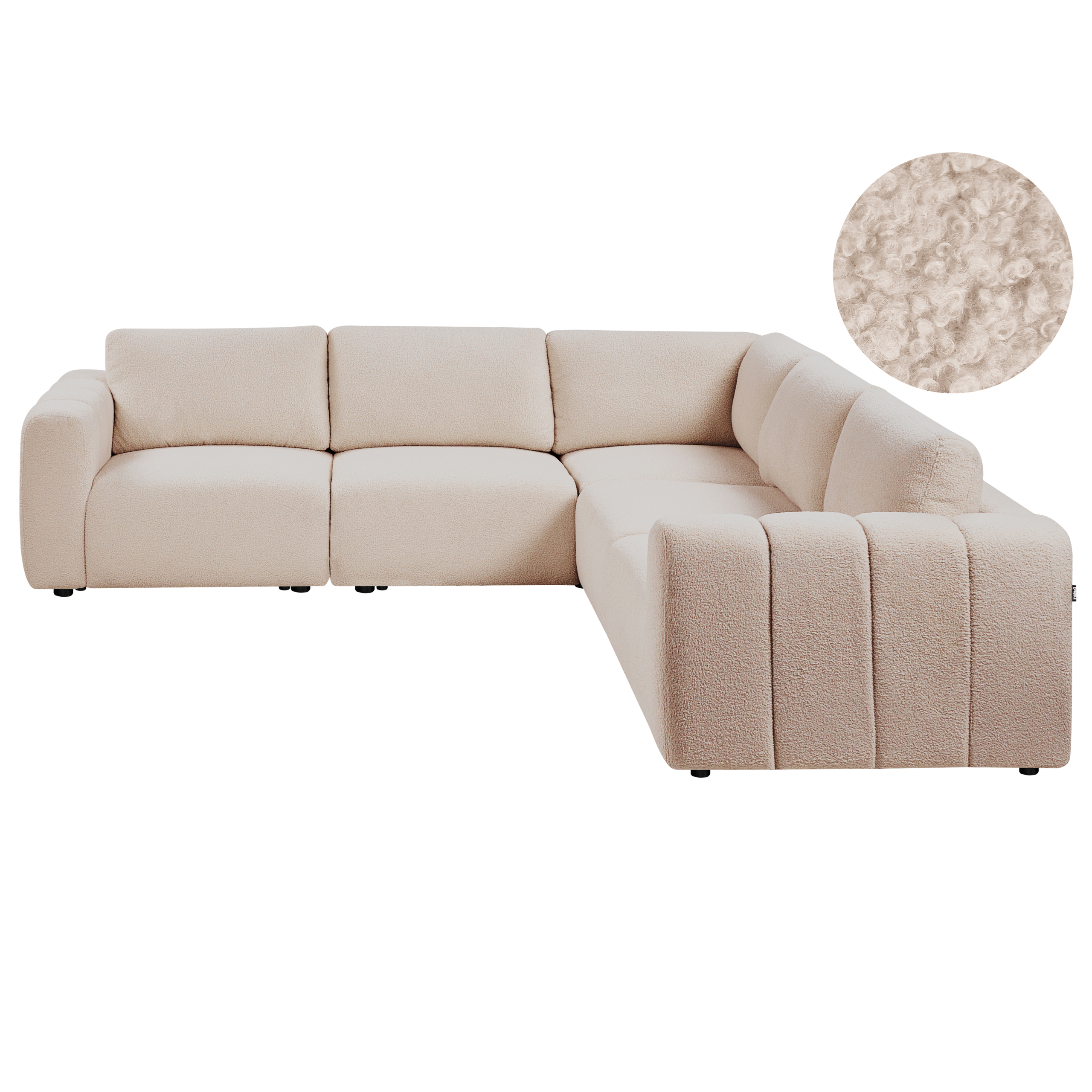 Moduulikulmasohva 5-istuttava KIVVIK Buklee Beige Vasen