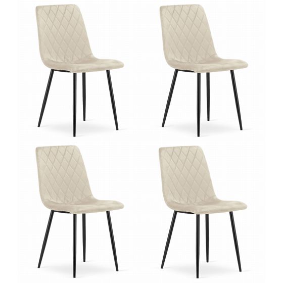 TURIN-tuoli, beige sametti (4 kpl)