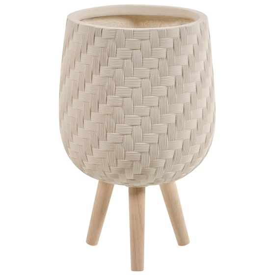 Korotettu kukkaruukku PAVONE 27 cm Vaaleanbeige