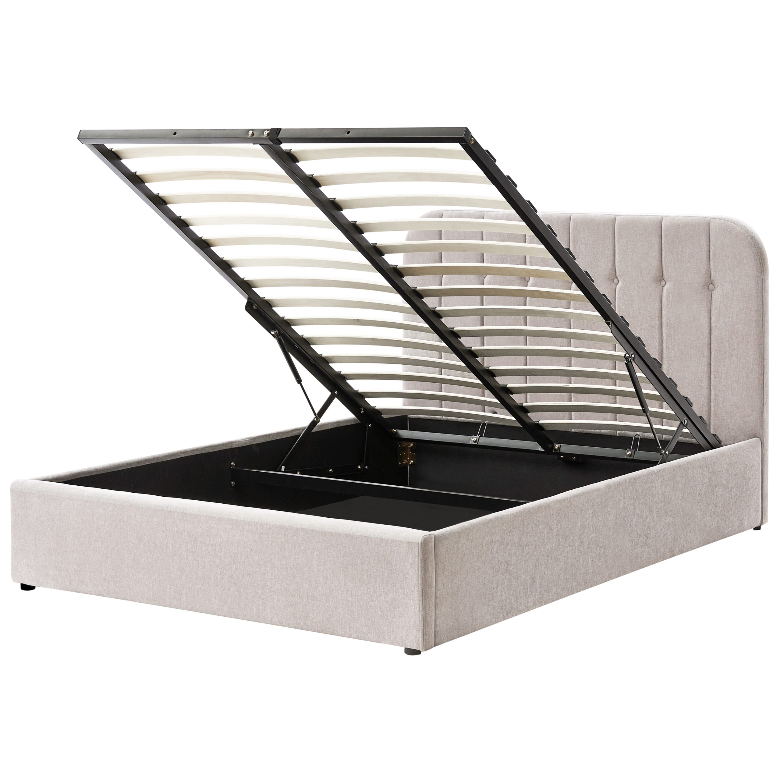 Sänky säilytystilalla kangas CHALLANS 140 x 200 cm Beige