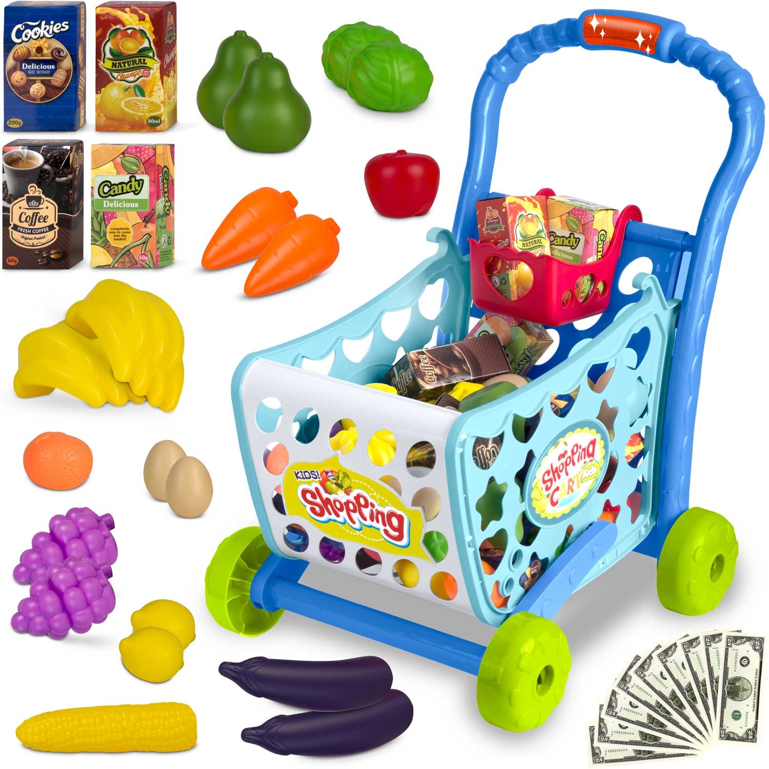Ricokids 773400 sininen ostoskärry
