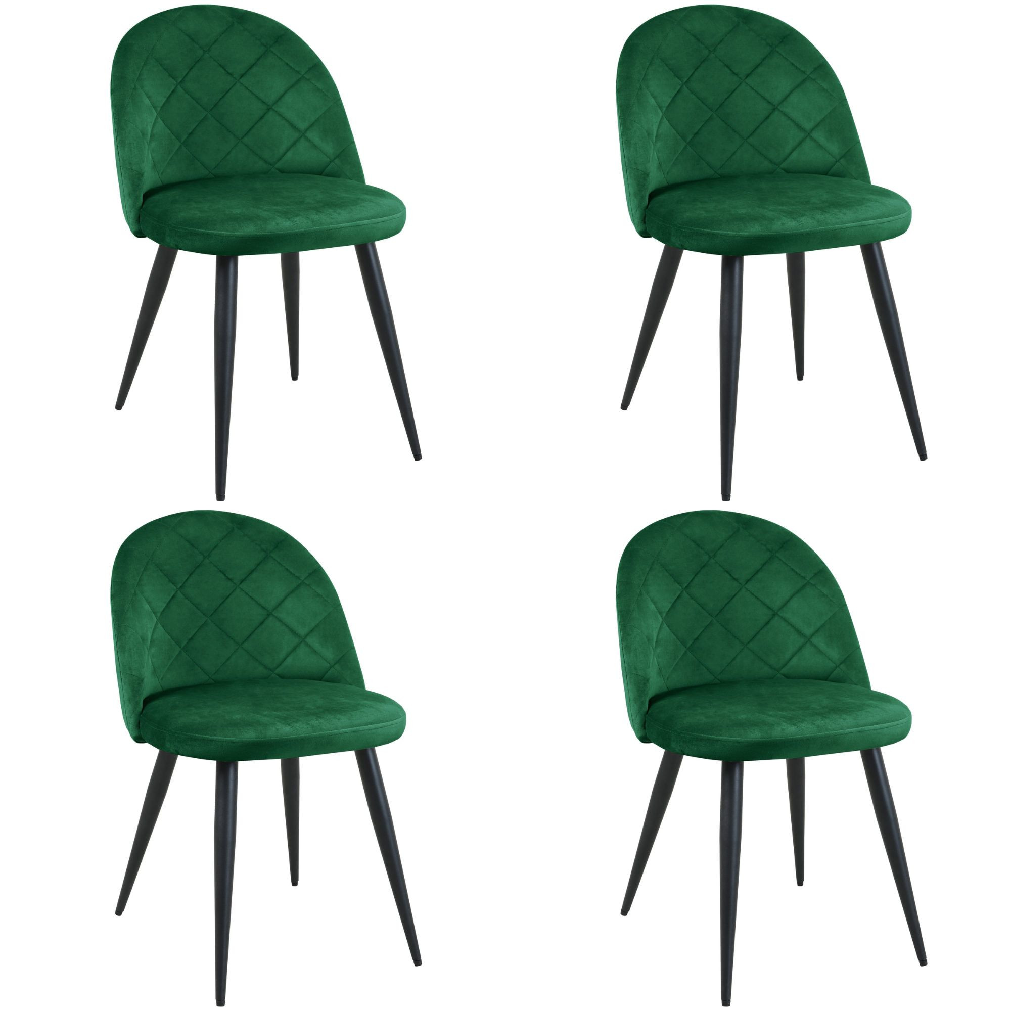 Akord 4 Tuolin setti Pullonvihreä 46x43x48